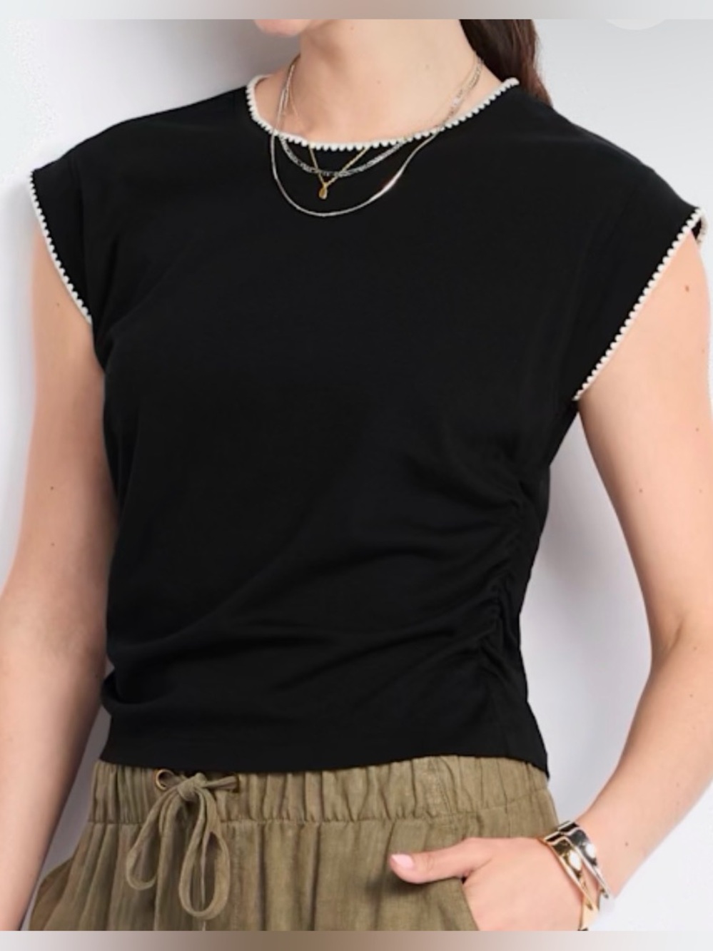 Madewell Sutro Muscle Cap Sleeve Whipstitch Tee